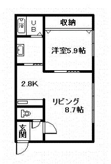 MIUNA BLDG(1LDK/1階)の間取り写真