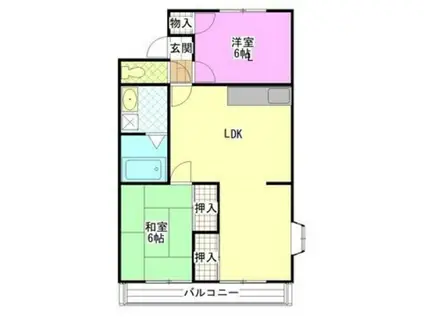 メゾン浜本(2LDK/3階)の間取り写真