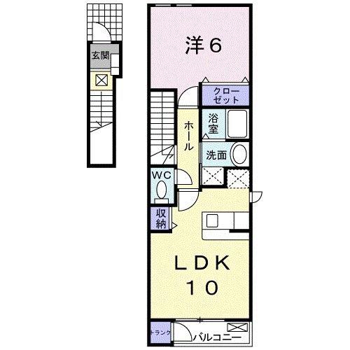 デフィII(1LDK/2階)の間取り写真