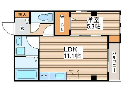 プラティーヌ千代田(1LDK/3階)の間取り写真