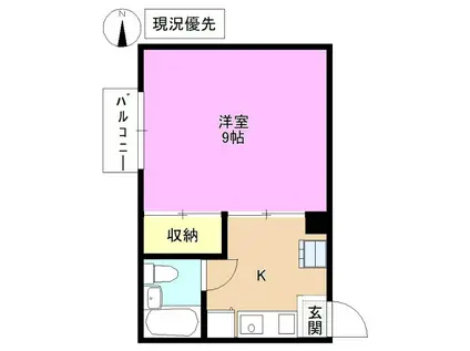 コーポ中御所(1K/1階)の間取り写真