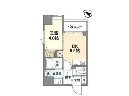 リビオメゾン日本橋久松町(1DK/12階)の間取り写真