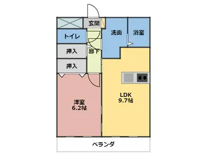 ステイシス久居(1LDK/3階)の間取り写真