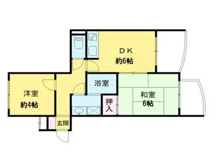 サンセール梶ヶ谷(2DK/3階)の間取り写真