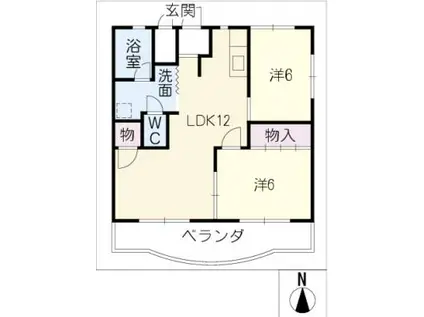 メゾン菊寿台(2LDK/2階)の間取り写真