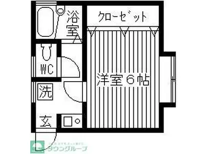 ジョイフル鶴見第2(1K/2階)の間取り写真