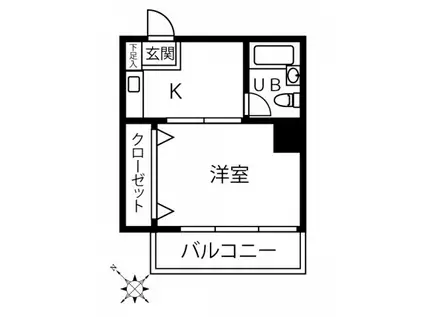 アクティブパレス比治山(1K/5階)の間取り写真