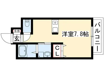 プレサンス鶴舞駅前ブリリアント(1K/4階)の間取り写真