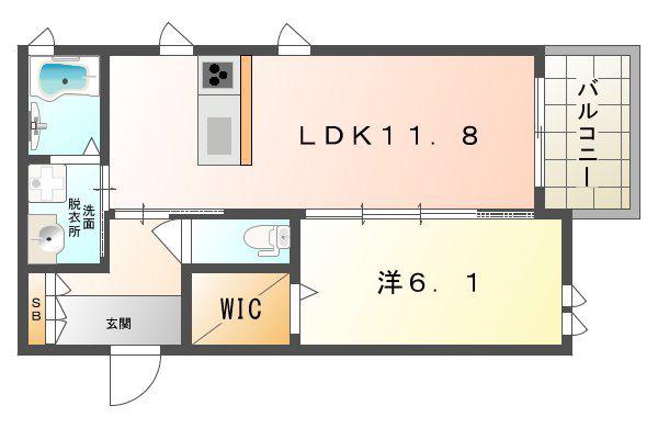シャーメゾンフェリーク(1LDK/2階)の間取り写真
