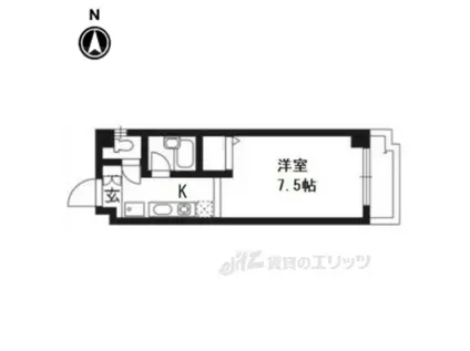 クレスト平野(1K/3階)の間取り写真