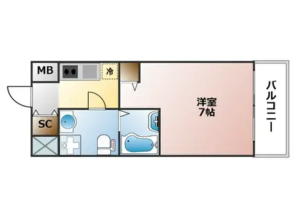 TOYOTOMI STAY PREMIUM ナンバ桜川(1K/6階)の間取り写真