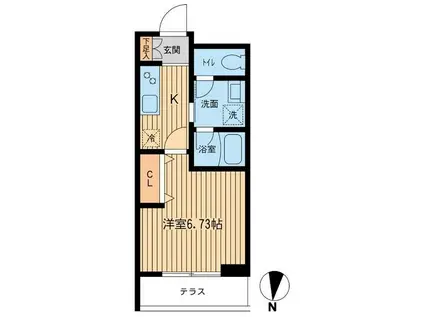 SORAMI TERRACE MATSUBARA(1K/1階)の間取り写真