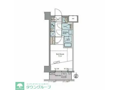 ラグゼナ戸田公園I(1K/8階)の間取り写真