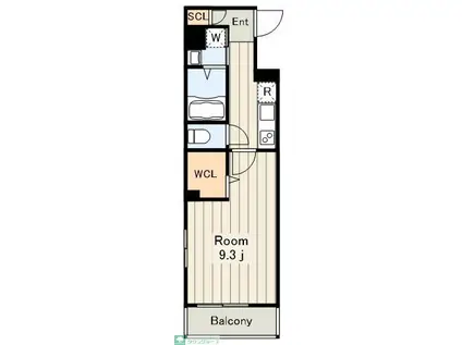 INレジデンス代々木上原(1K/2階)の間取り写真