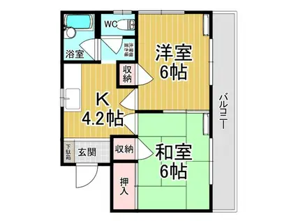 メゾンドポワソン(2K/2階)の間取り写真