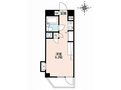 貝取学生会館(ワンルーム/1階)の間取り写真