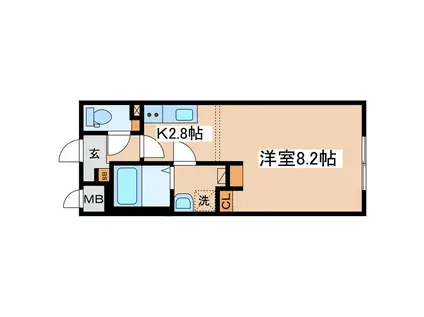 グランコンフォート末広(1K/1階)の間取り写真