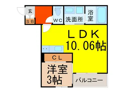 RATCLIFFE(1LDK/2階)の間取り写真