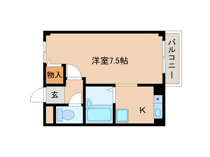 サンシティ清水(1K/1階)の間取り写真