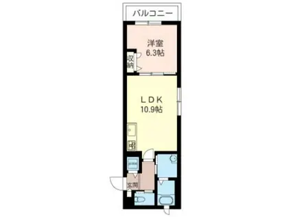 ORANGE TOWN(1LDK/3階)の間取り写真