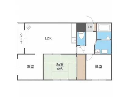 クチュール新川(3LDK/1階)の間取り写真