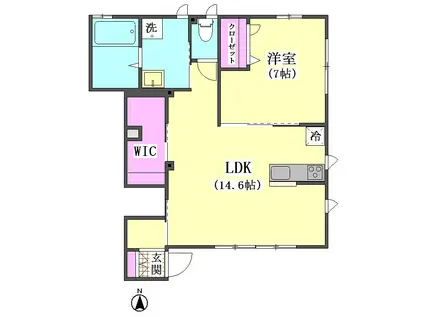 新蒲田2丁目戸建(1LDK/1階)の間取り写真