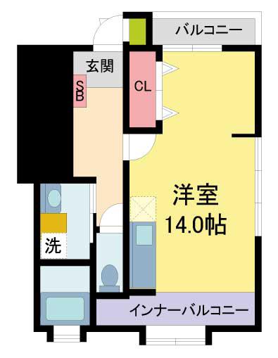 ワンズ・ガーデン(ワンルーム/3階)の間取り写真