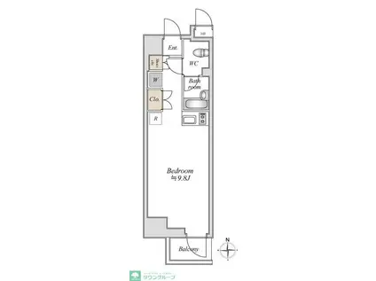 アパートメンツ綱島(ワンルーム/6階)の間取り写真