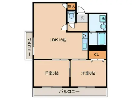 セゾン立石(2LDK/4階)の間取り写真