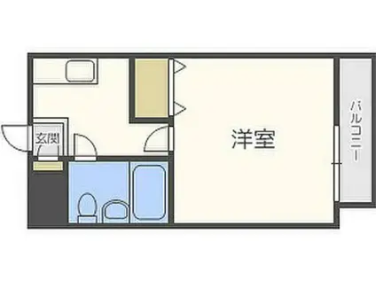 ロマネスク渡辺通第2(1K/8階)の間取り写真