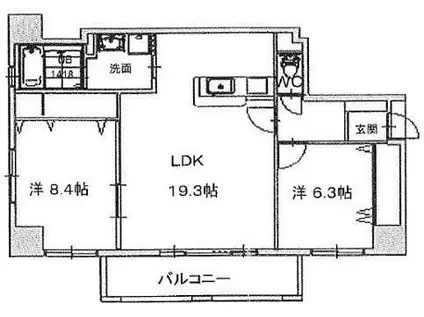 SQUARE152(2LDK/4階)の間取り写真