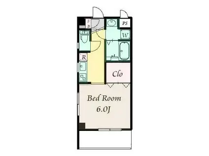 サングレース赤塚B(1K/3階)の間取り写真