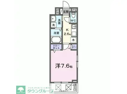 ヴァンベールIII(1K/2階)の間取り写真