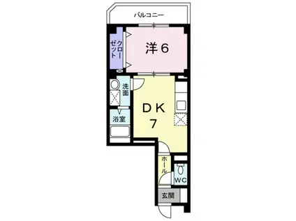 メゾンMK(1DK/1階)の間取り写真