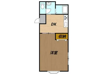 国土マンション(1DK/2階)の間取り写真