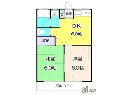 サニーハウス上清戸(2DK/1階)の間取り写真