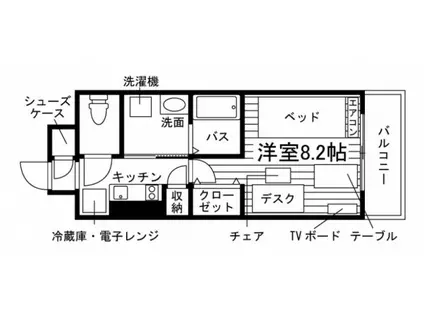 SPRING COURT原(1K/4階)の間取り写真