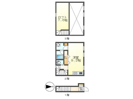 コレクション庄内通(ワンルーム/2階)の間取り写真