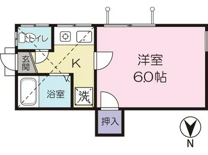 Tフラッツ(1K/1階)の間取り写真