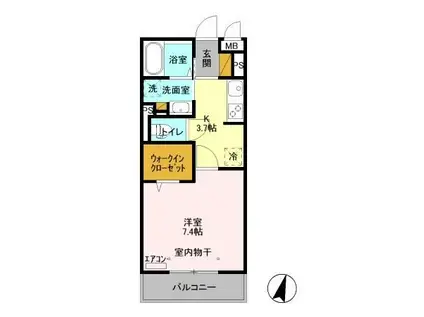 NTCながれやま(1K/3階)の間取り写真