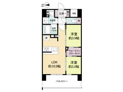ソルレヴェンテ新梅田(2LDK/6階)の間取り写真