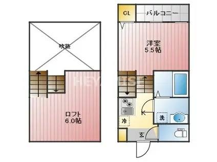 MODERN PALAZZO住吉EMA1(1SK/2階)の間取り写真