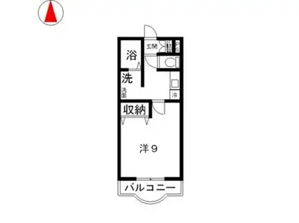 ブロードヒル(1K/4階)の間取り写真