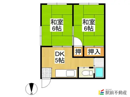 Sアパート(2DK/2階)の間取り写真