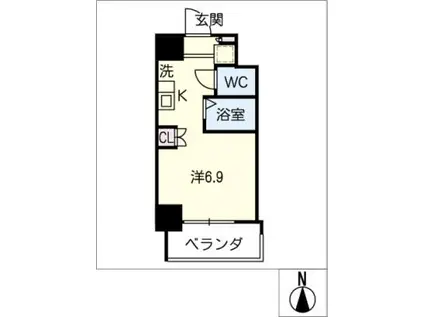 カレッジコート名古屋菊井(ワンルーム/4階)の間取り写真