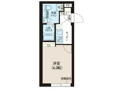 レピュア北千住レジデンス(1K/1階)の間取り写真