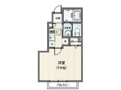 ミハス千早(1K/1階)の間取り写真