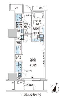パークアクシス赤坂見附(ワンルーム/2階)の間取り写真