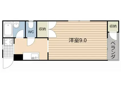 クリーンリブかすが(ワンルーム/2階)の間取り写真