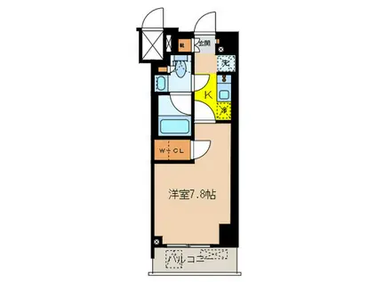 ザクラス南麻布(1K/4階)の間取り写真